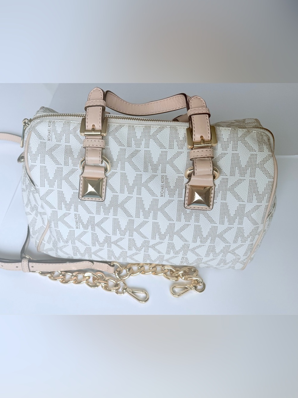 Michael Kors Grayson Logo Satchel Bag Large Used Condition